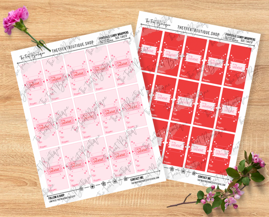 Valentine’s Day Mini Candy Bar Wrappers - Digital Download