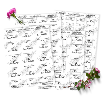 Save The Date Treat Tags - Digital Download