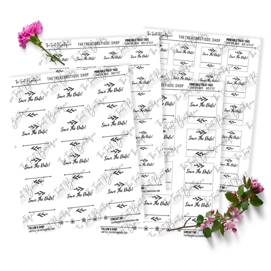 Save The Date Treat Tags - Digital Download