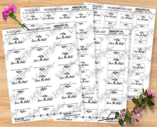 Save The Date Treat Tags - Digital Download