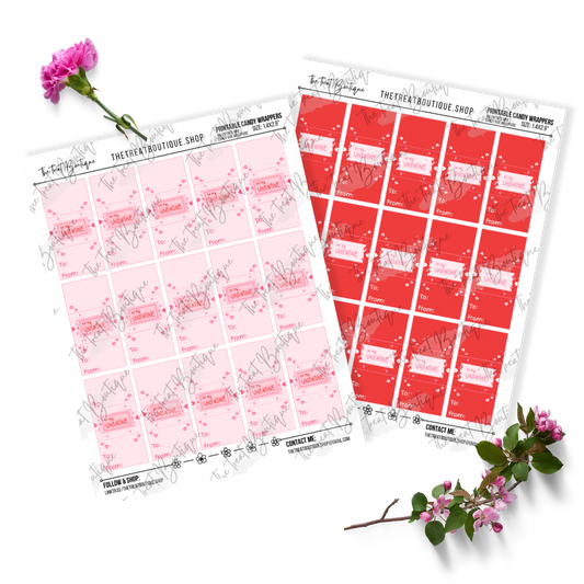 Valentine’s Day Mini Candy Bar Wrappers - Digital Download