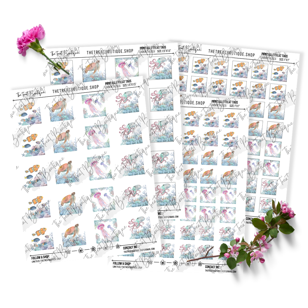 Under The Sea Ocean Treat Tags - Digital Download