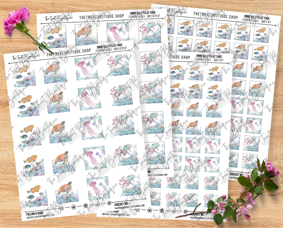 Under The Sea Ocean Treat Tags - Digital Download